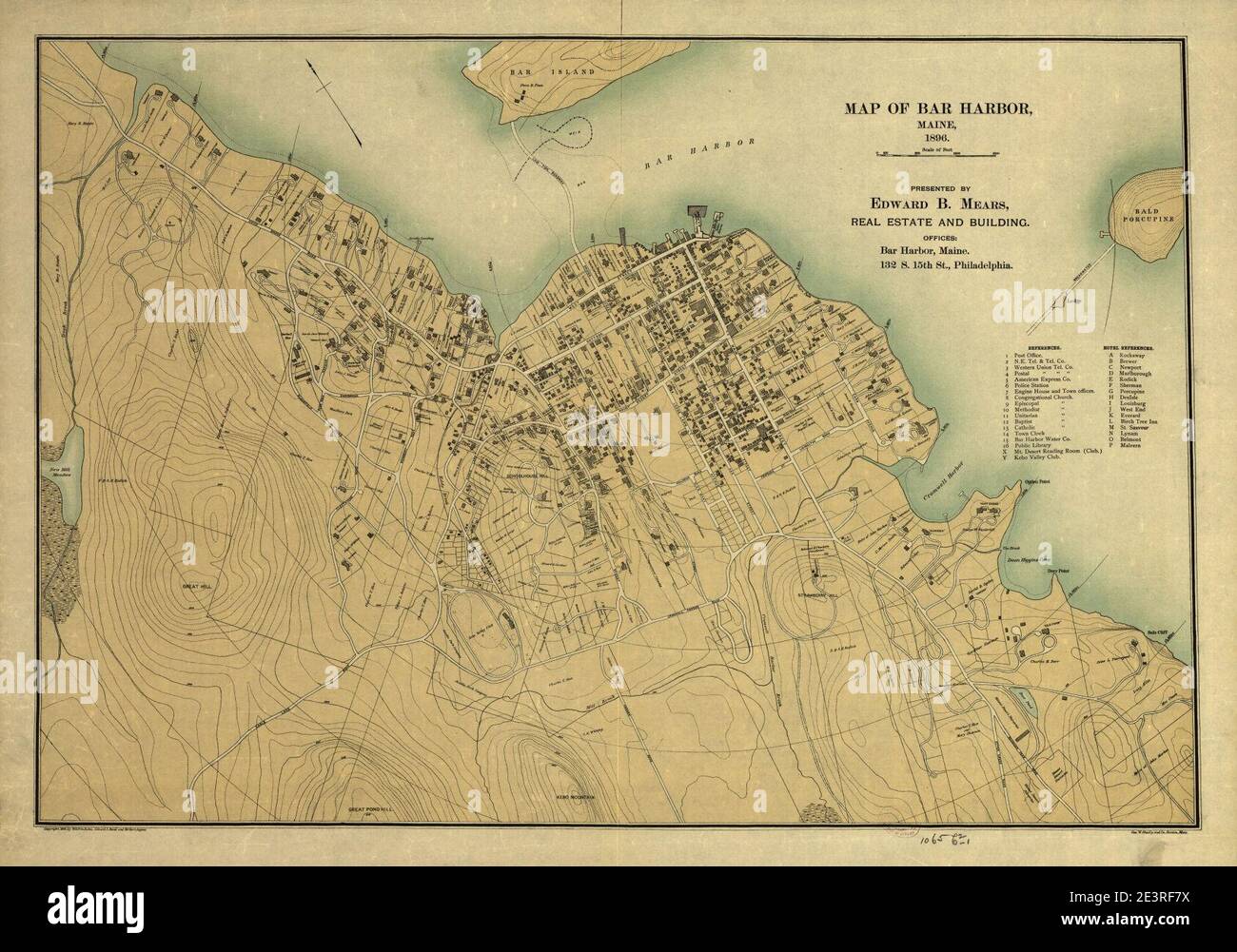 Map Of Bar Harbor Maine 1896 Stock Photo Alamy   Map Of Bar Harbor Maine 1896 2E3RF7X 