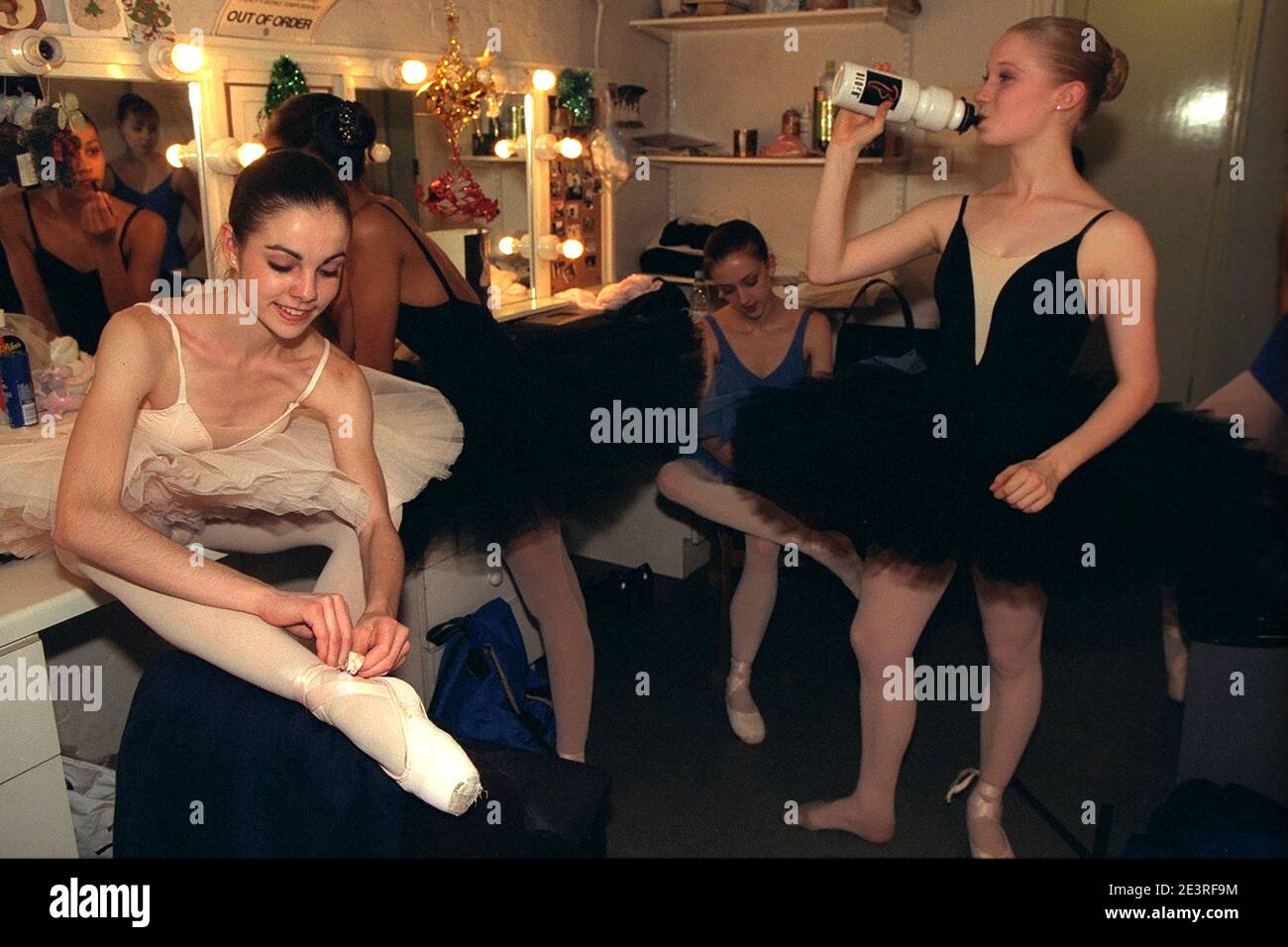Finalists backstage during Adeline Genée Gold Medal Awards, held at Her Majesty's Theatre, scholarship scheme for aspiring young dancers, London, UK Stock Photo