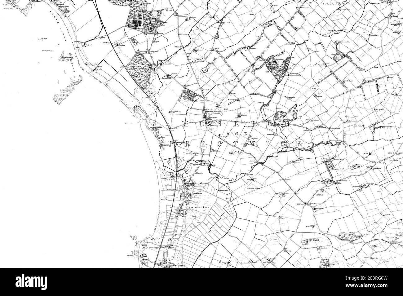 Map of Ayrshire Sheet 027, Ordnance Survey, 18571860 Stock Photo Alamy