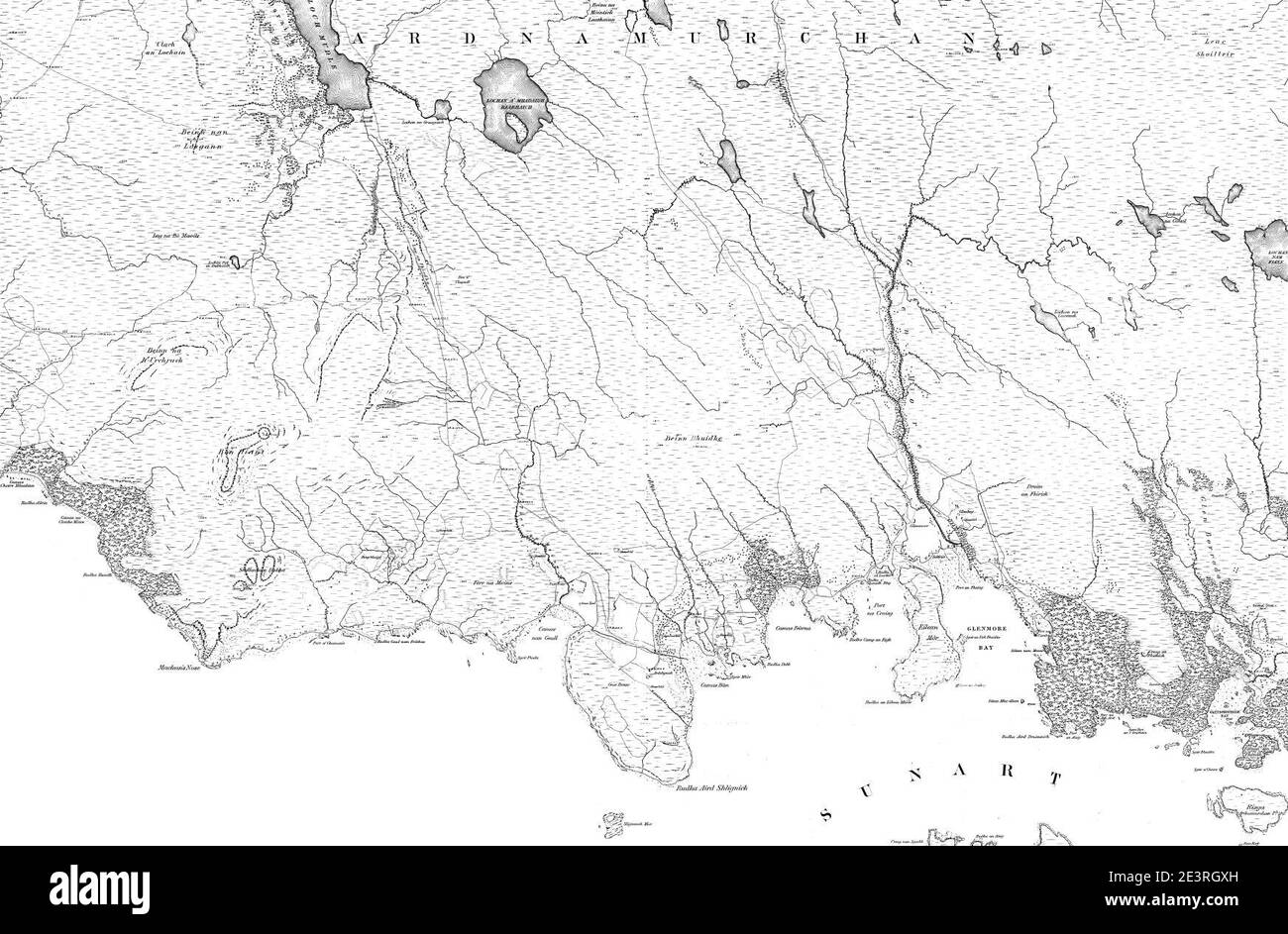 Map of Argyllshire Sheet 025, Ordnance Survey, 1868-1883 Stock Photo ...