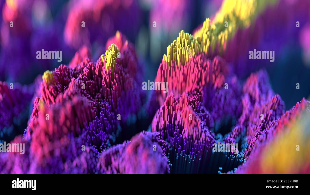Moving scatter topographic landscape Stock Photo