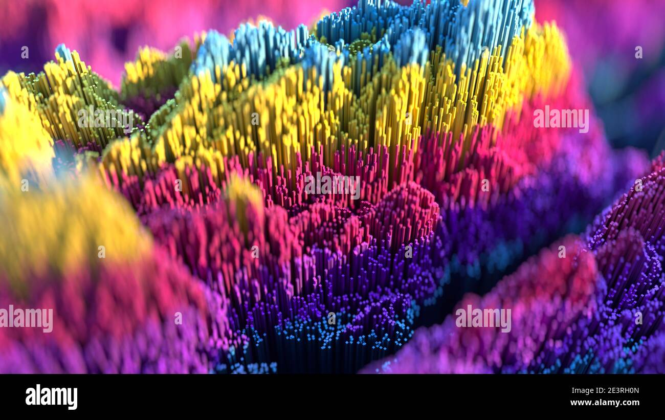 Moving scatter topographic landscape Stock Photo