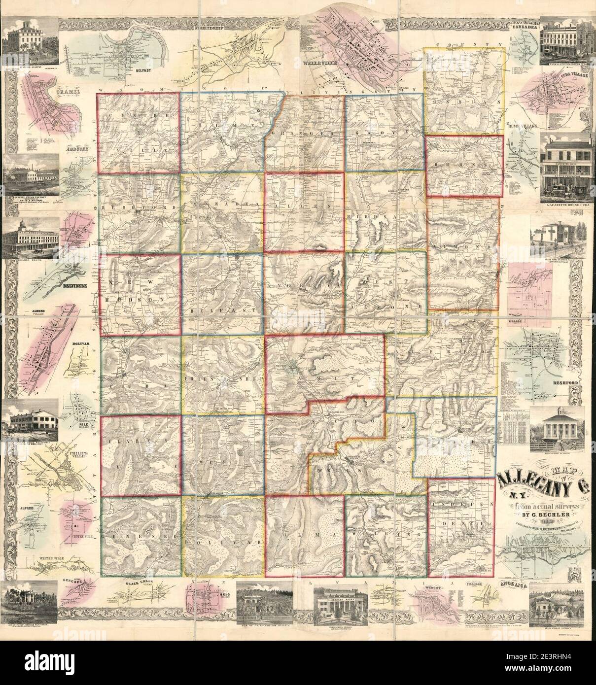 Map of Allegany Co., N.Y. from actual surveys Stock Photo Alamy