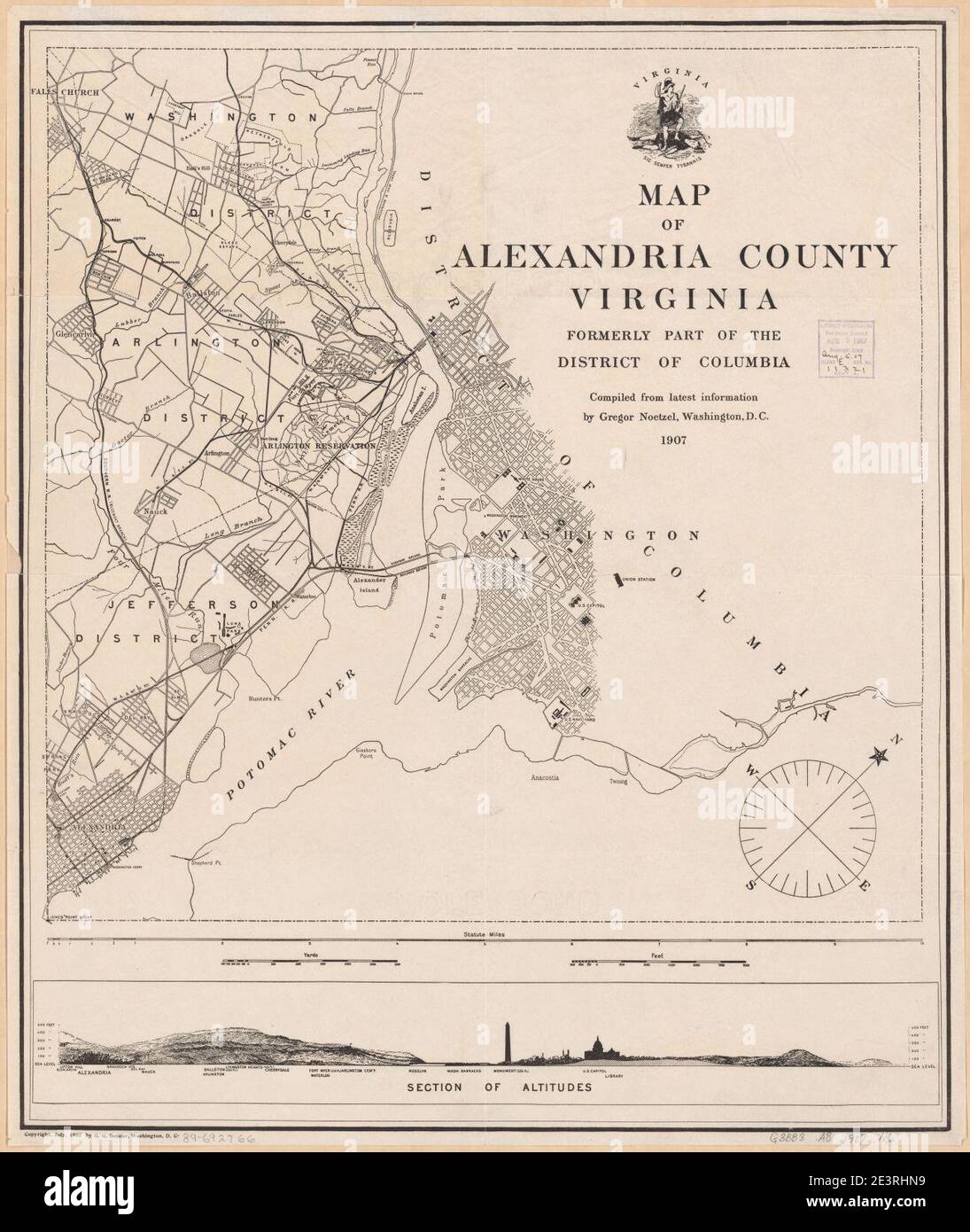 Map Of Alexandria County, Virginia - Formerly Part Of The District Of ...