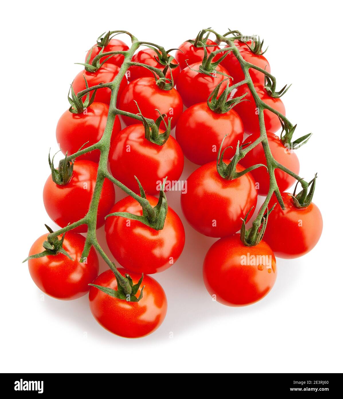 cherry tomato branch path isolated on white Stock Photo