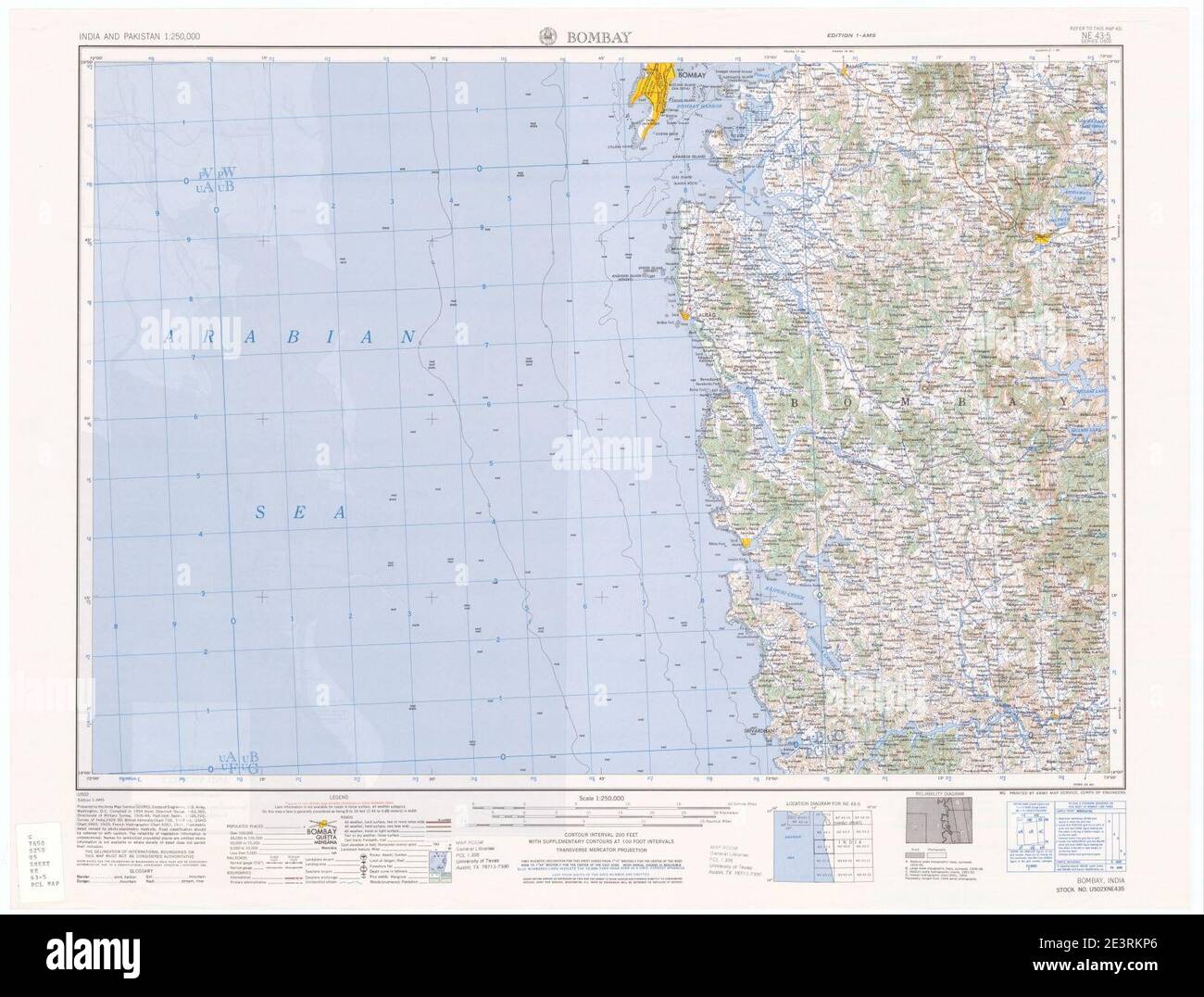 Ne43 Postcode Map Map India and Pakistan 1-250,000 Tile NE 43-5 Bombay Stock Photo - Alamy