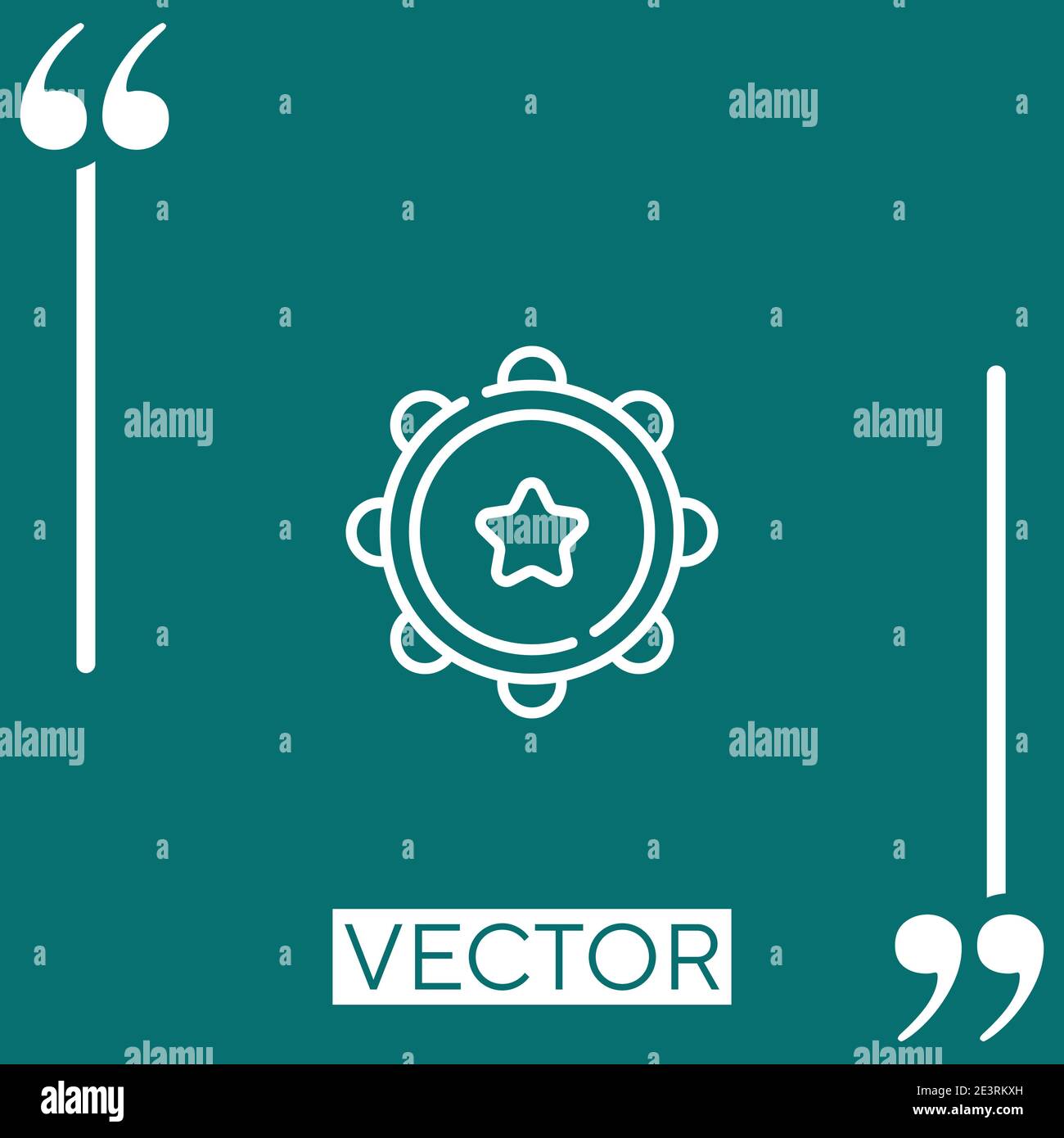 tambourine vector icon Linear icon. Editable stroked line Stock Vector