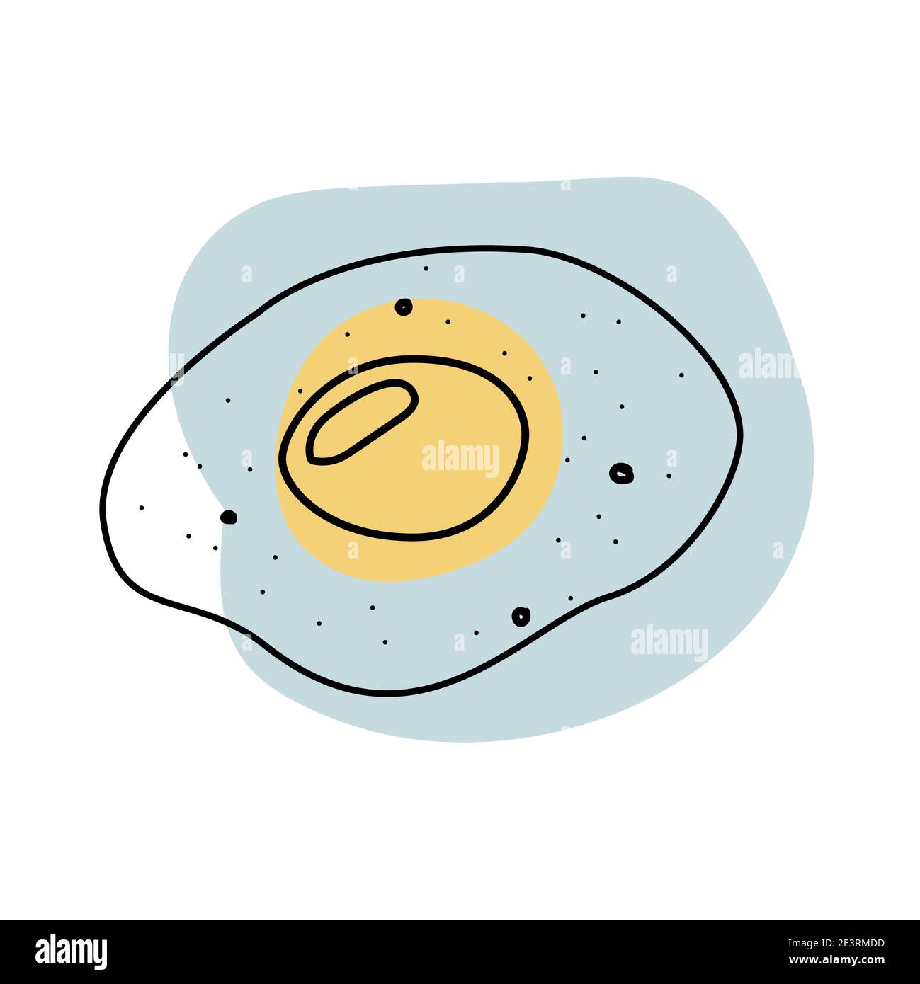 fried egg doodle icon vector illustration for web, kitchen wear Stock Vector