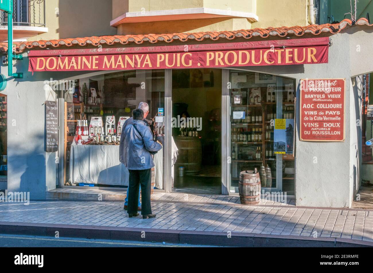 Domaine Manya-Puig wineshop in Collioure, France Stock Photo