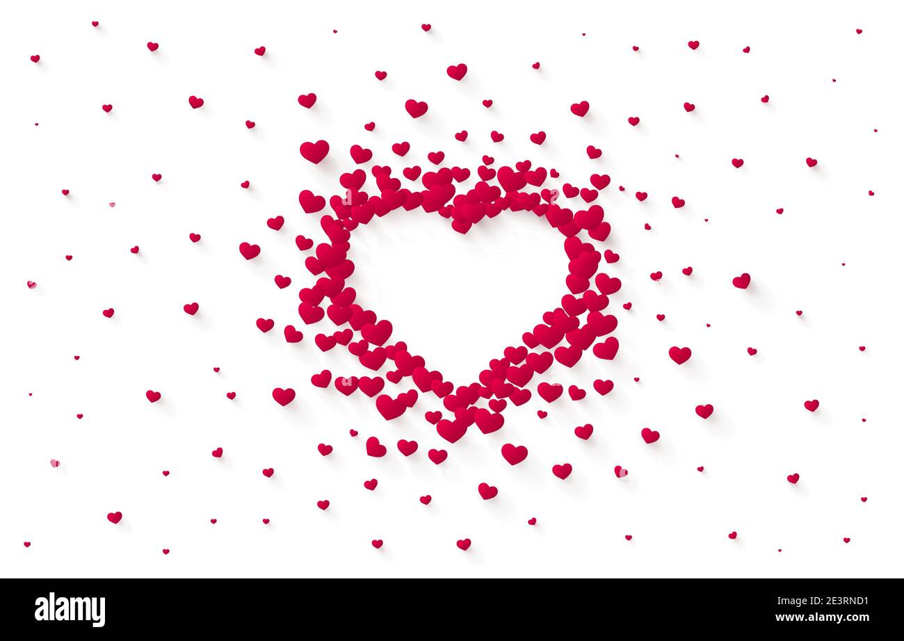 Red hearted background with a Valentines Day title on it. Vector ...