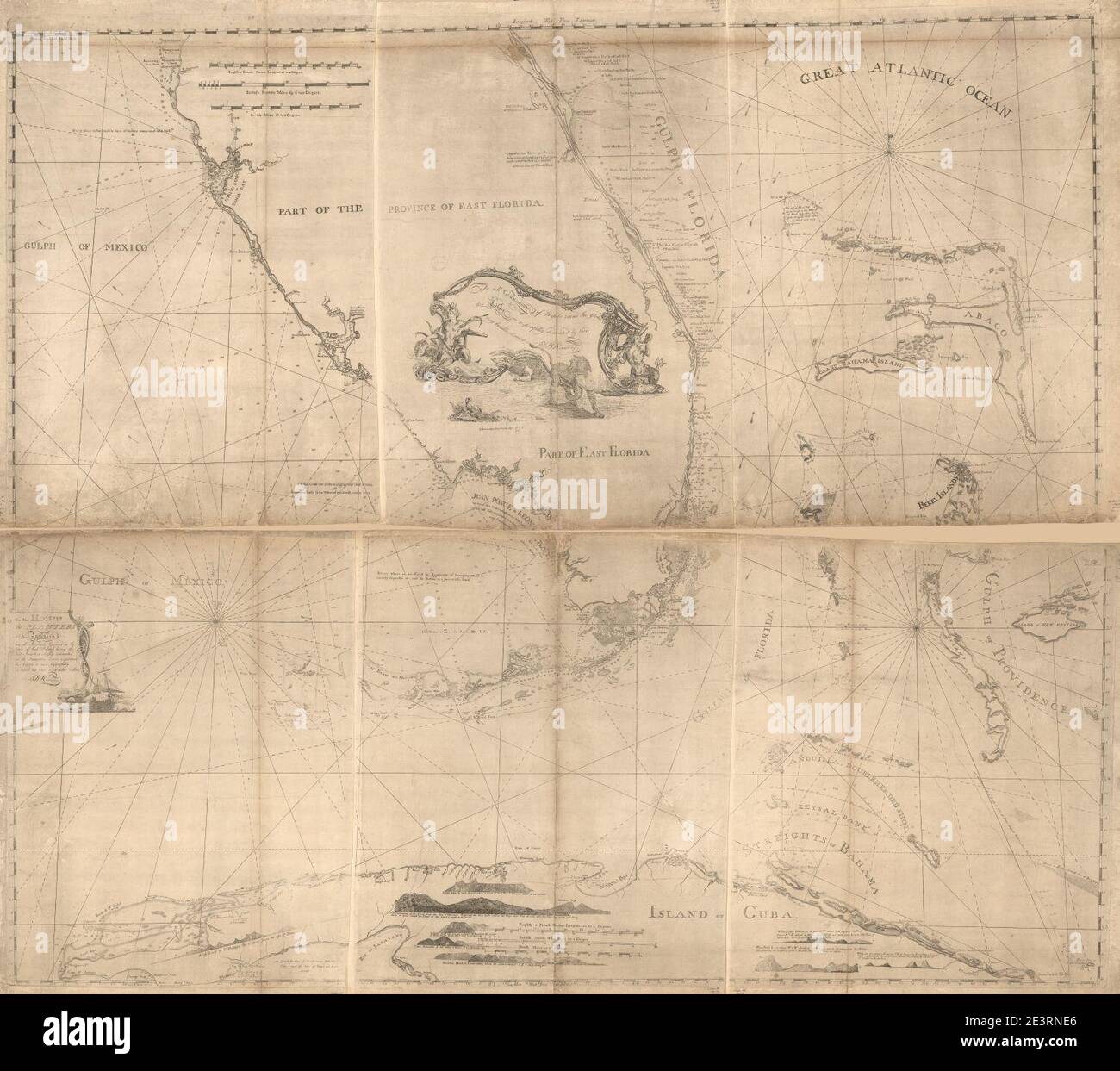 Maps of East and West Florida Stock Photo - Alamy