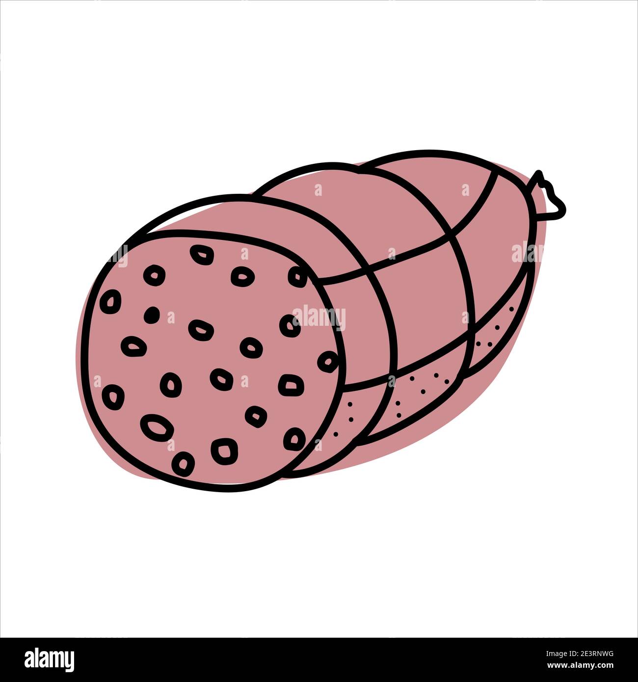 Ham doodle icon vector illustration for web, kitchen wear Stock Vector