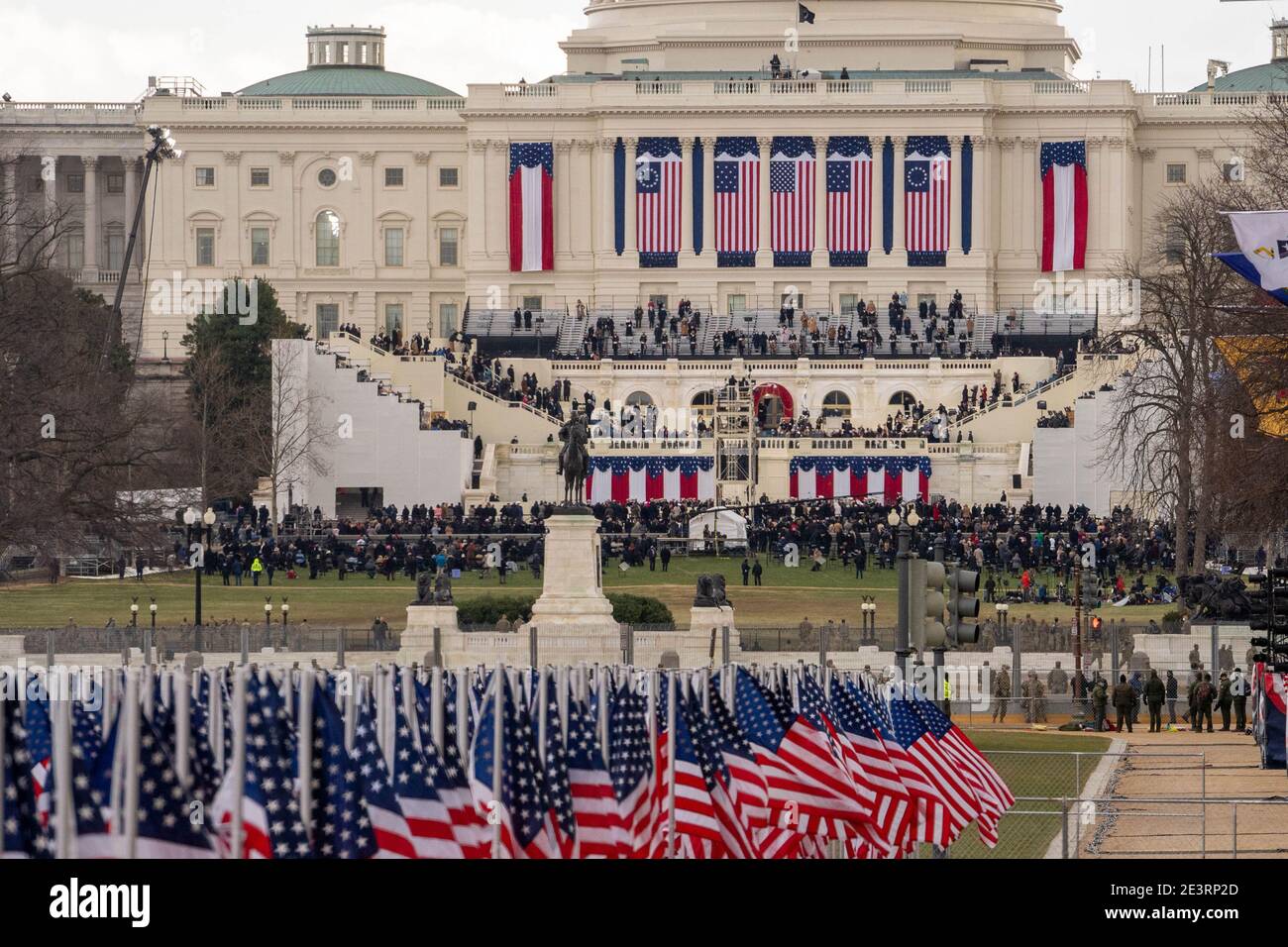 Washington, United States. 20th Jan, 2021. The view of the U.S. Capitol prior to President Joseph Robinette Biden Jr. taking the oath of office as the 46th President of the United States at the Capitol in Washington, DC on Wednesday, January 20, 2021. Photo by Ken Cedeno/UPI Credit: UPI/Alamy Live News Stock Photo