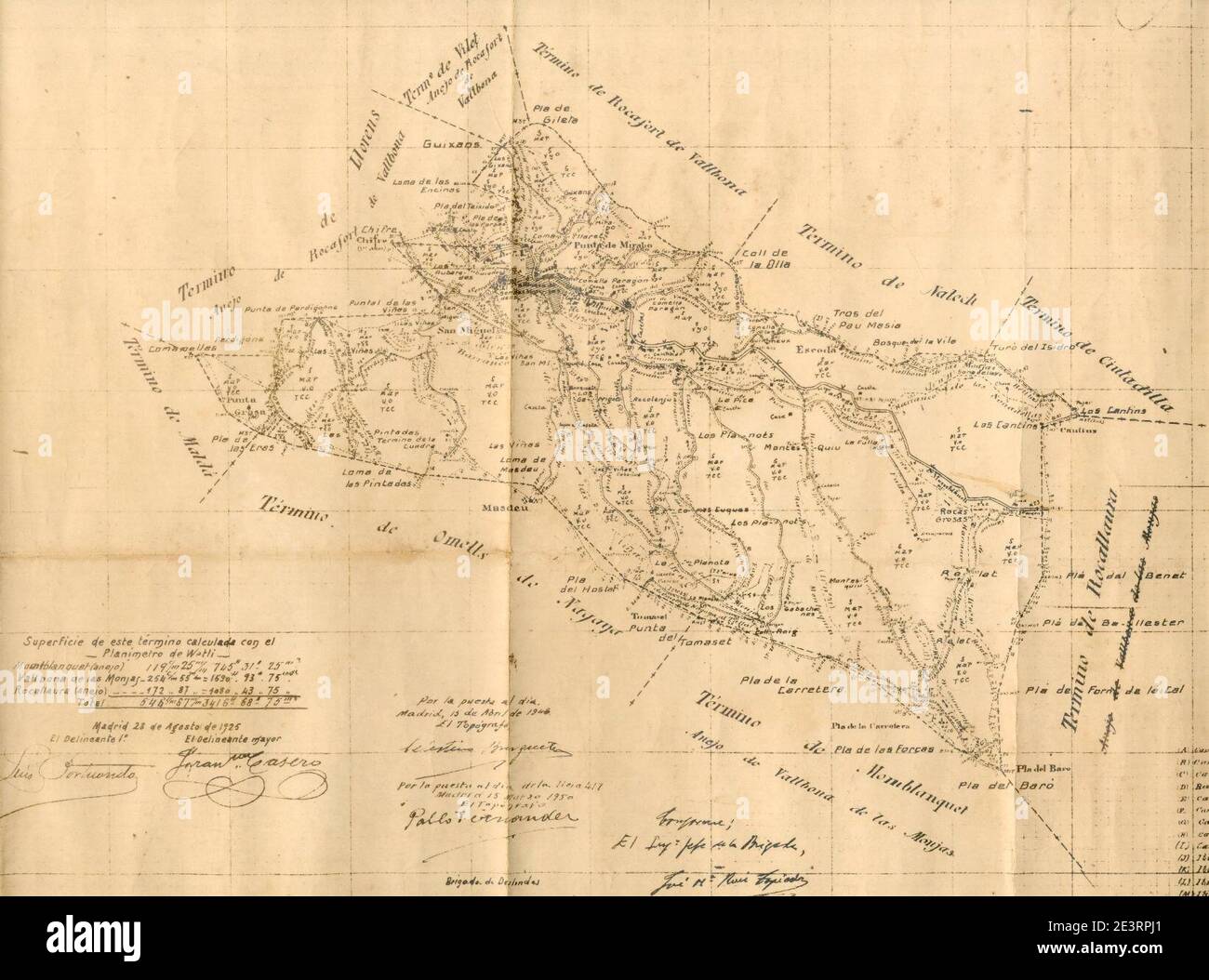 Mapa Vallbona 1919. Stock Photo