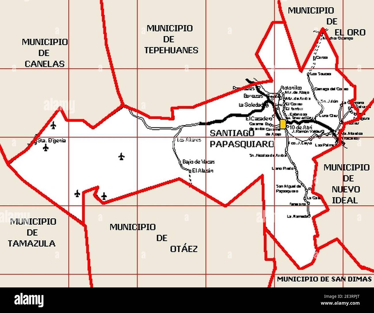 Mapa santiago papasquiaro Stock Photo Alamy