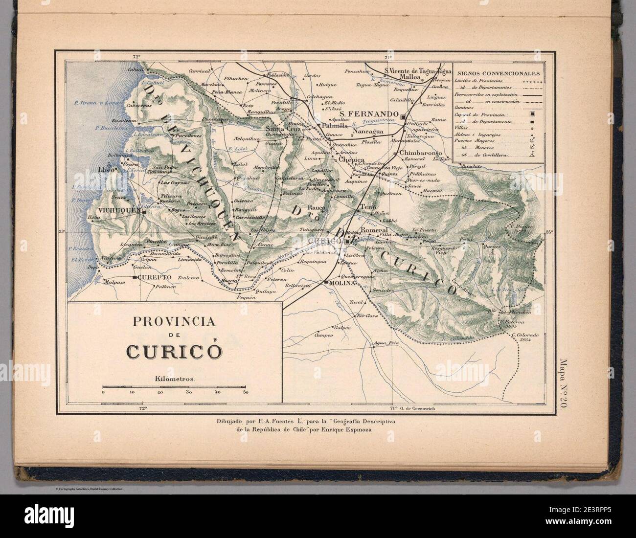 Mapa No. 20. Provincia de Curico-7930027. Stock Photo