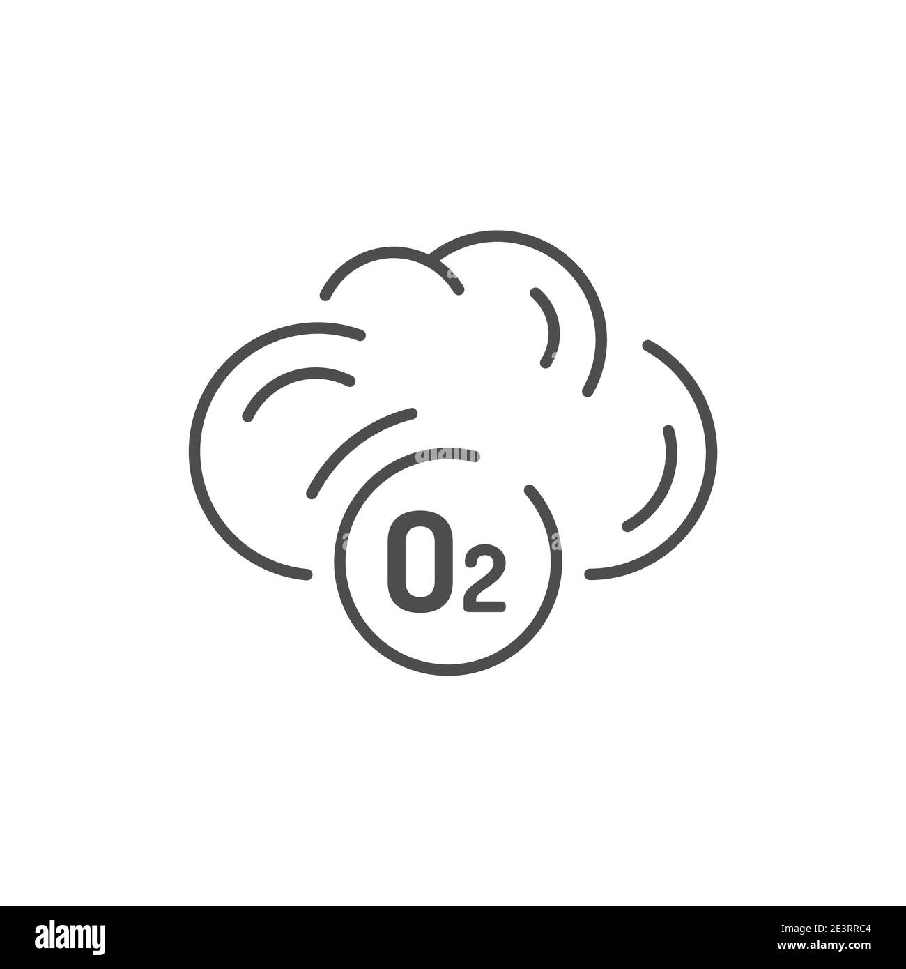 Cloud with air color line icon. Editable stroke. Stock Vector