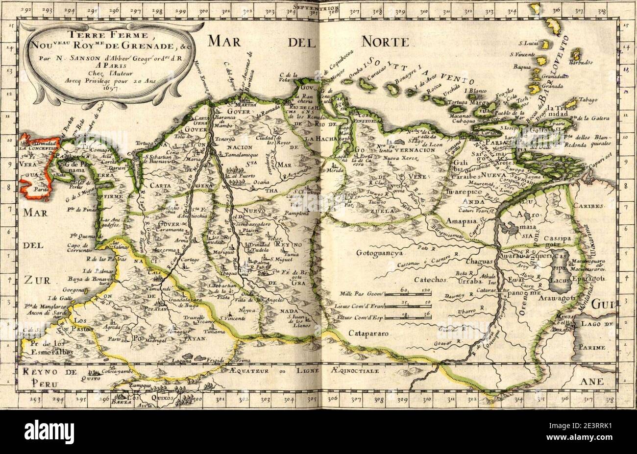 Mapa del Nuevo Reino de Granada (1657 Stock Photo Alamy