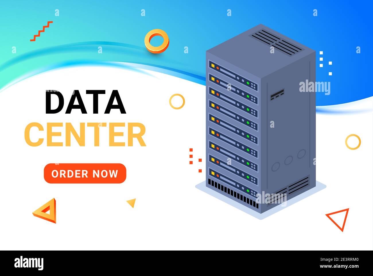 Isometric data center technology server backup big block storage