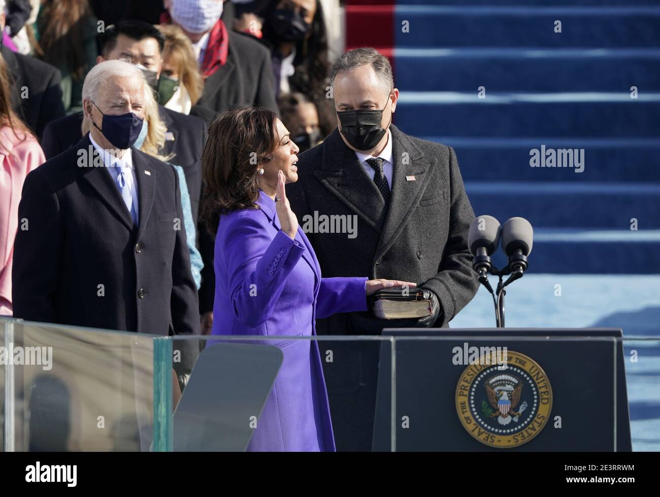 Washington, United States. 20th Jan, 2021. Kamala Harris is sworn in as ...