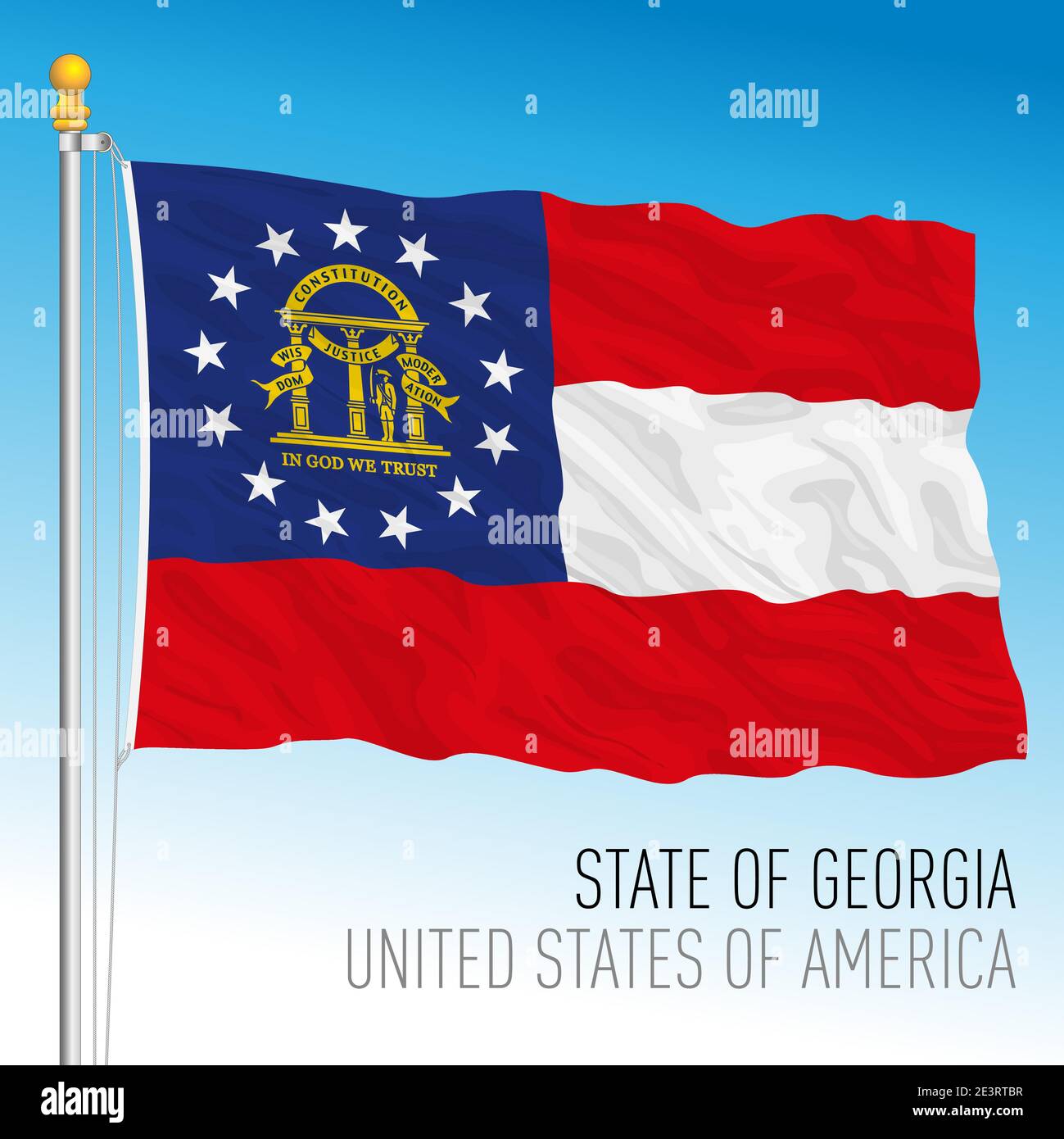 Georgia federal state flag, United States, vector illustration Stock Vector