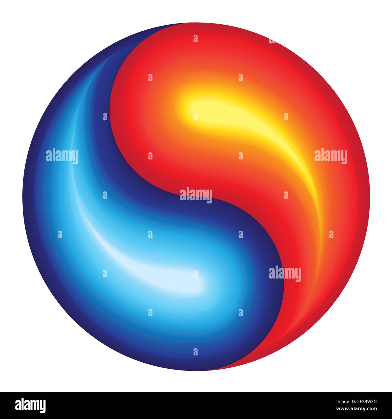 Yin Yang with water and fire symbol Stock Photo Alamy