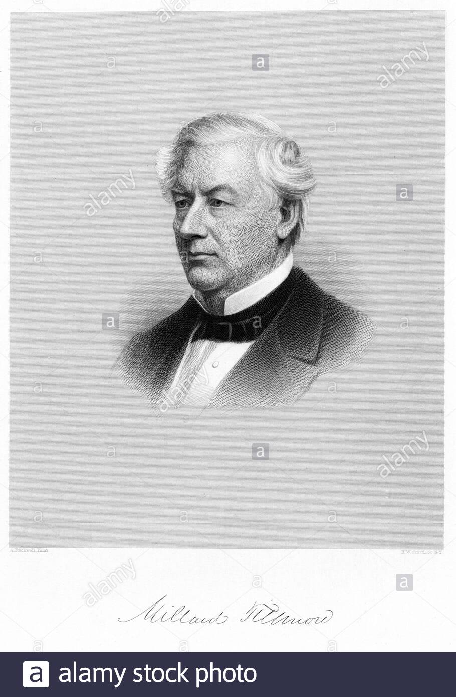 Millard Fillmore portrait, 1800 – 1874, was the 13th president of the United States, serving from 1850 to 1853,  vintage engraving from 1800s Stock Photo