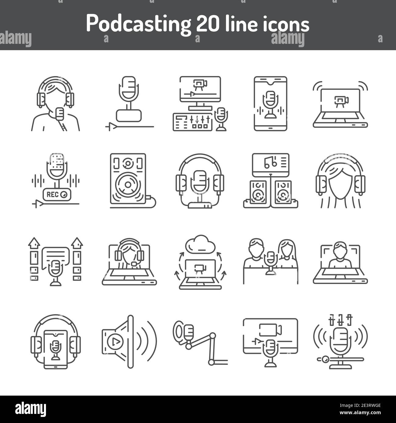 Icons podcasting Stock Vector Images - Alamy