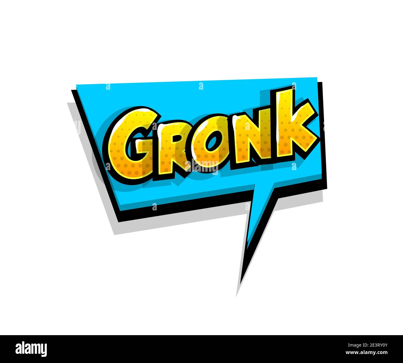 Lettering gronk, grr. Comic text logo sound effects. Vector bubble icon speech phrase, cartoon font label, sounds illustration. Comics book funny text Stock Vector