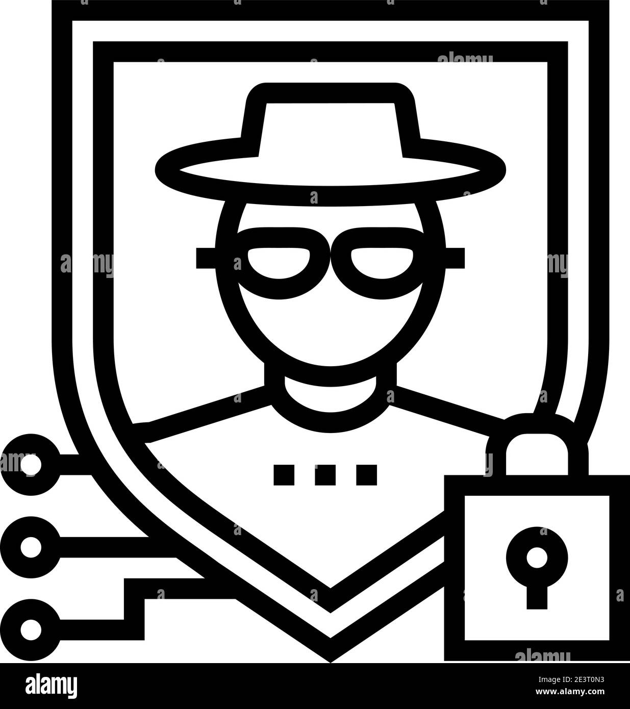 security people value line icon vector illustration Stock Vector Image ...