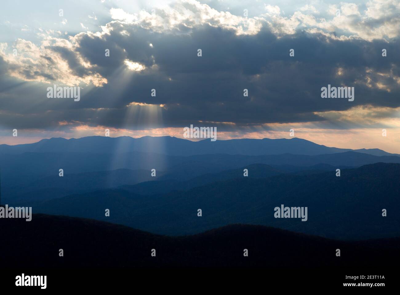NC00310-00...NORTH CAROLINA - View from the summit of Table Rock Mountain in the Pisgah National Forest. Stock Photo