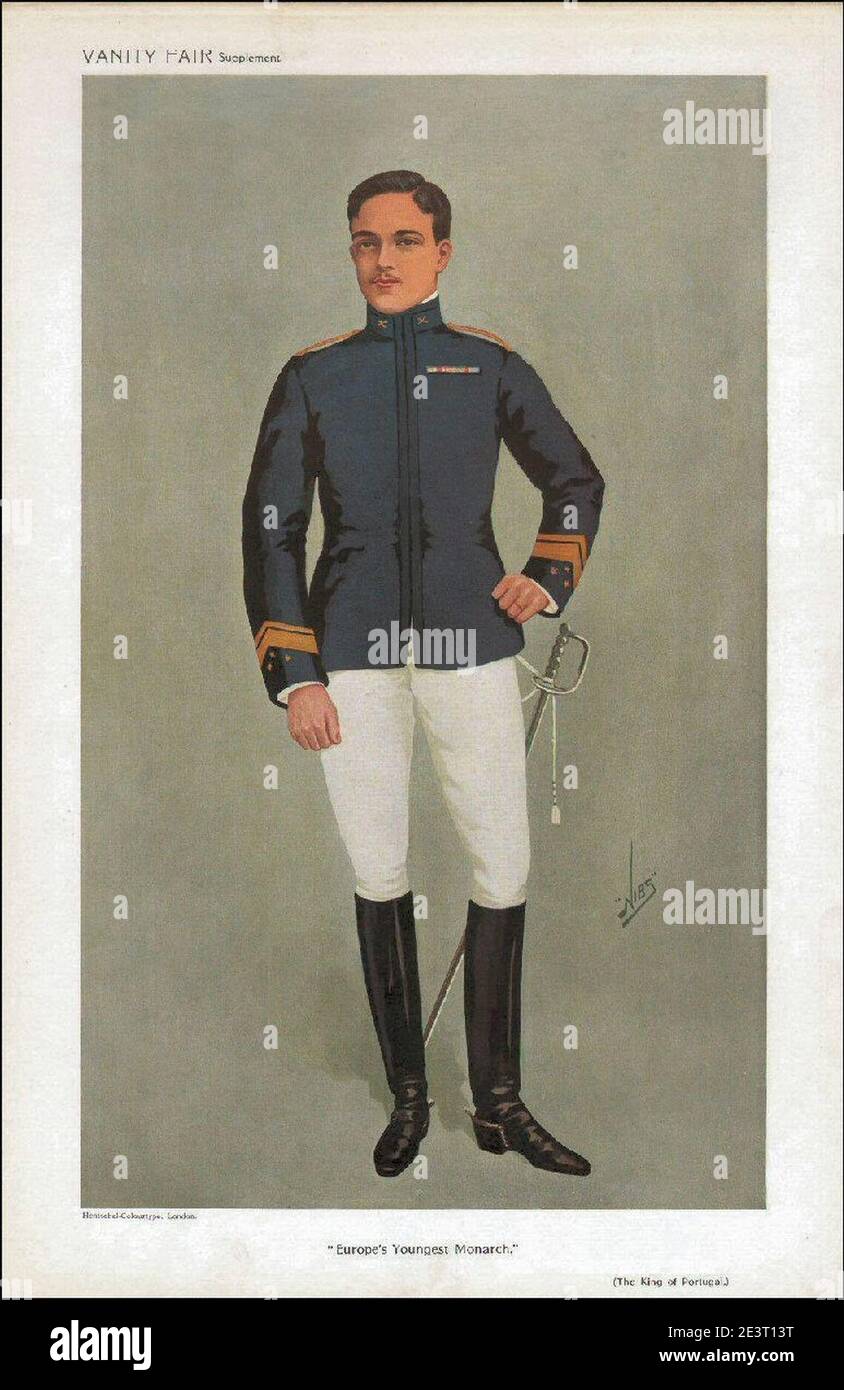 Manuel II of Portugal, Vanity Fair, 1909-11-10. Stock Photo