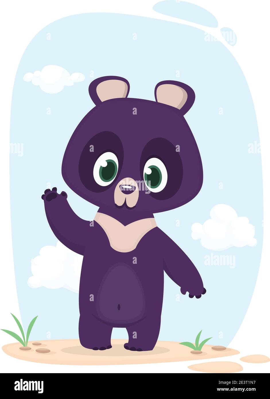 Funny Himalayan bear cartoon. Vector illustration for children book Stock Vector