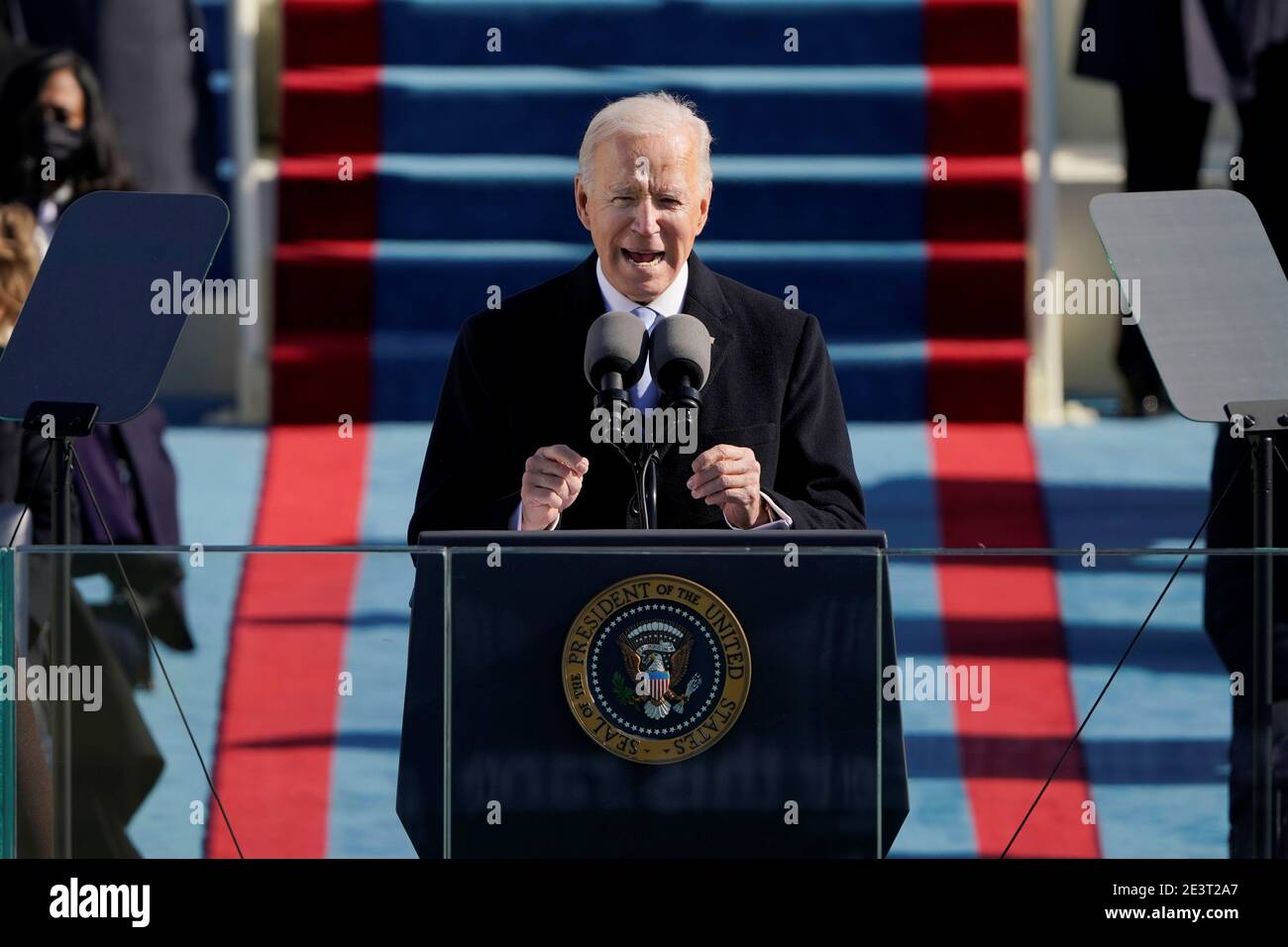 U.S. President Joe Biden speaks during inauguration at the U.S. Capitol in Washington January 20, 2021. Patrick Semansky/Pool via REUTERS Stock Photo