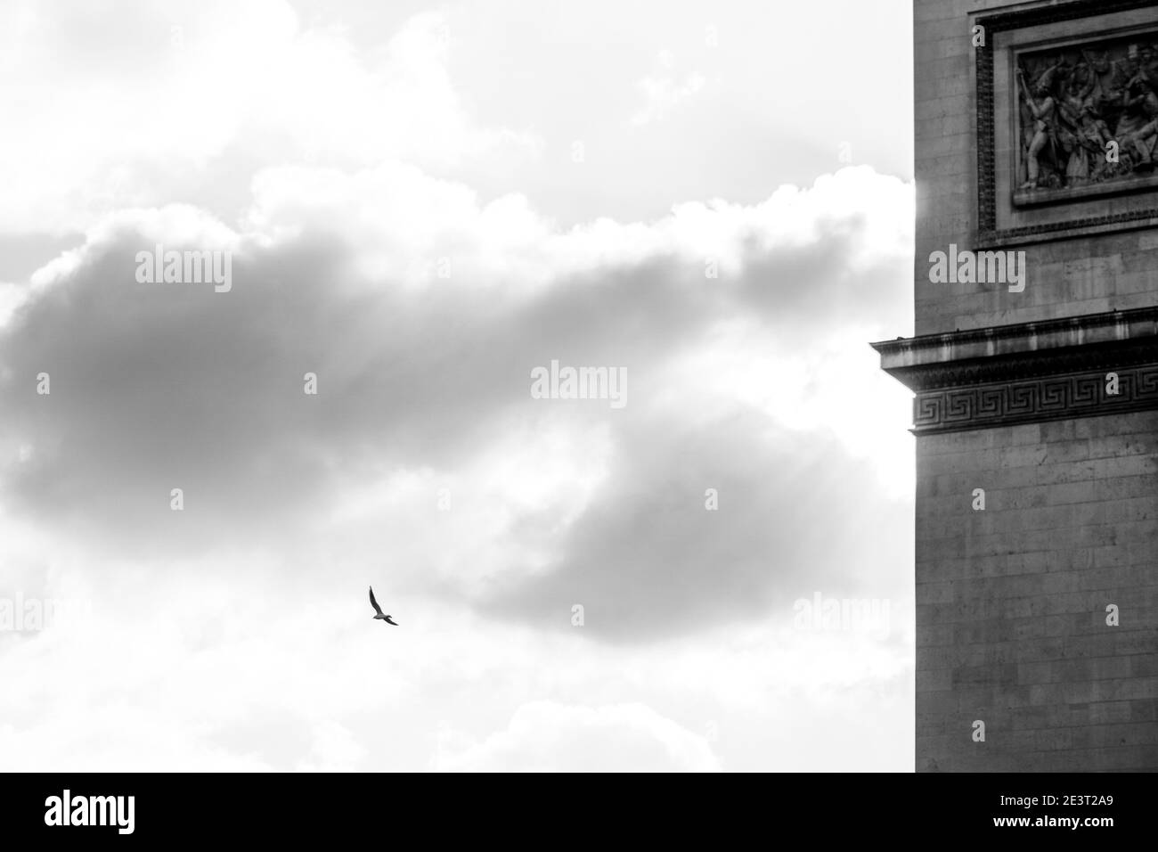 Arc de triomphe view Black and White Stock Photos & Images - Alamy
