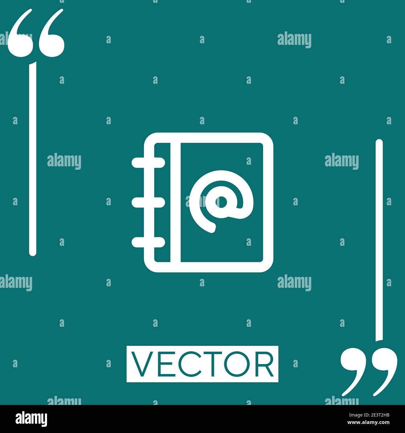 emails contacts book Linear icon. Editable stroke line Stock Vector
