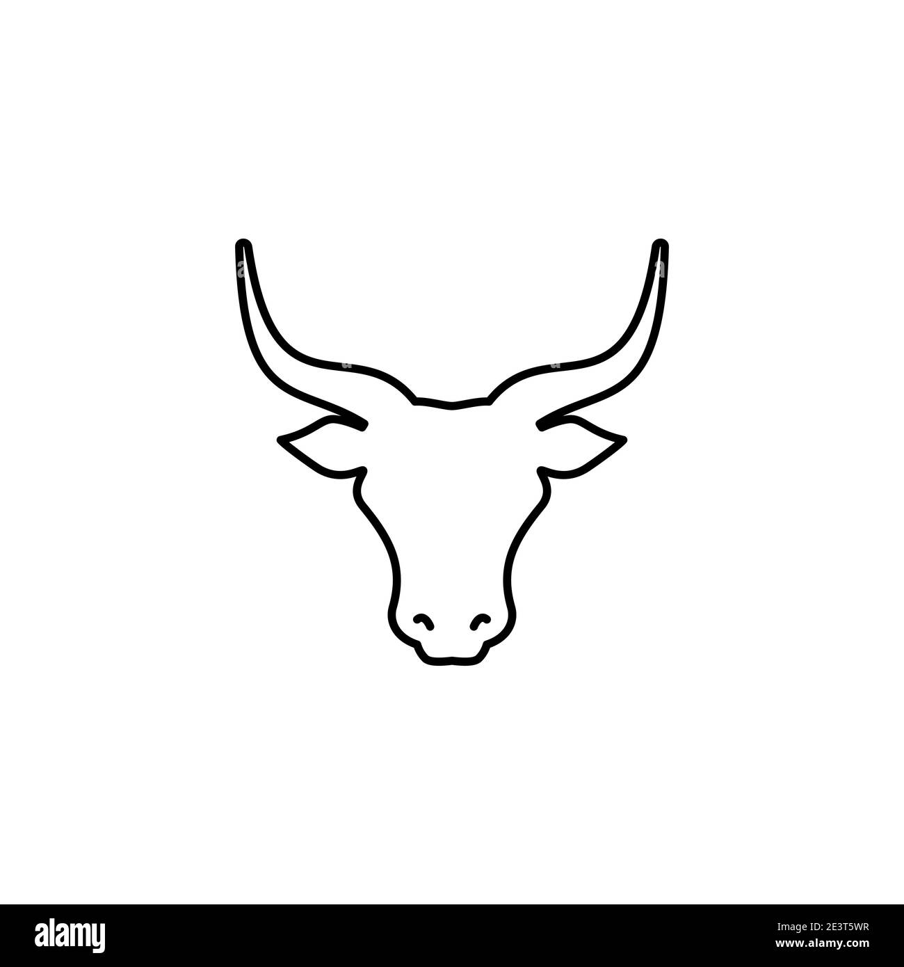 Bull head. Ox. Cow line sign. Farm Animal. Beef or milk symbol. Vector  illustration isolated on white Stock Vector Image & Art - Alamy
