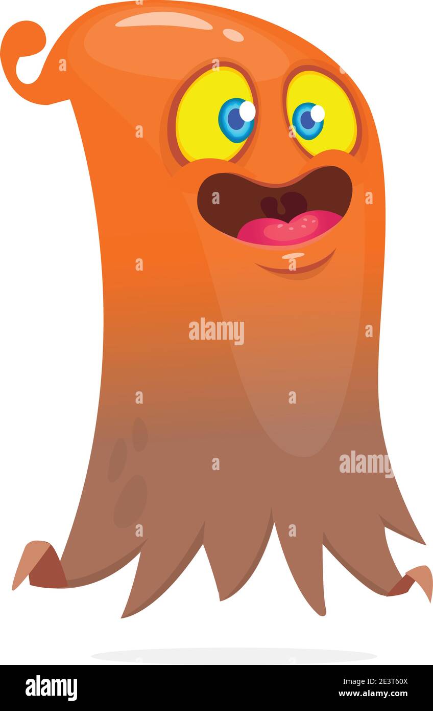 Cute cartoon flying monster. Vector illustration of funny ghost character  Stock Vector Image & Art - Alamy