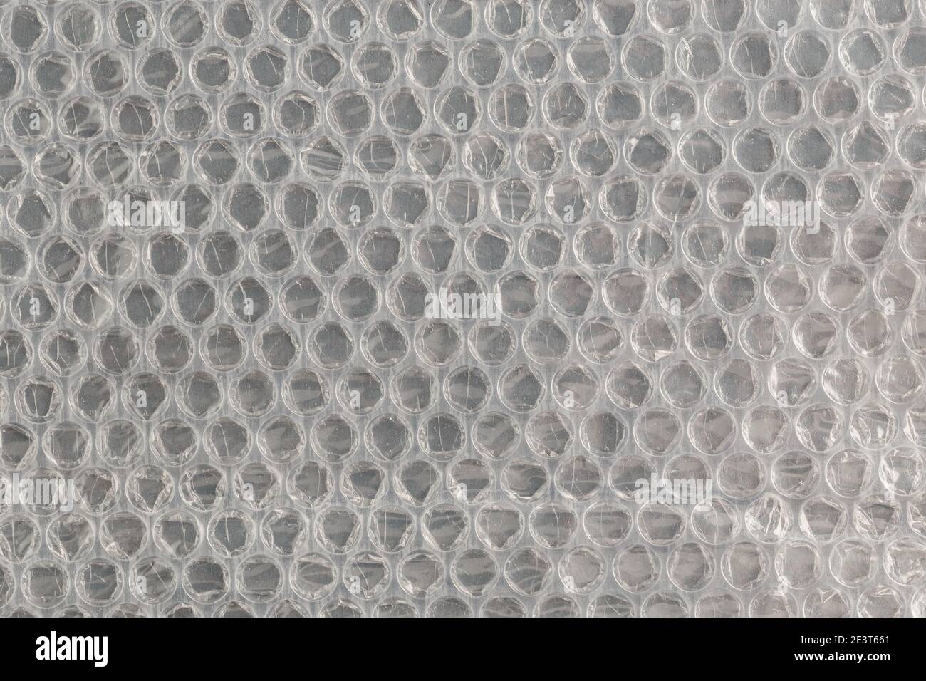 air bubble wrap - real life close-up flat texture and background Stock Photo