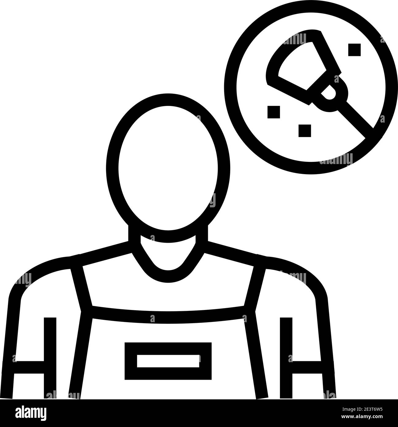 cleaning service worker line icon vector illustration Stock Vector ...