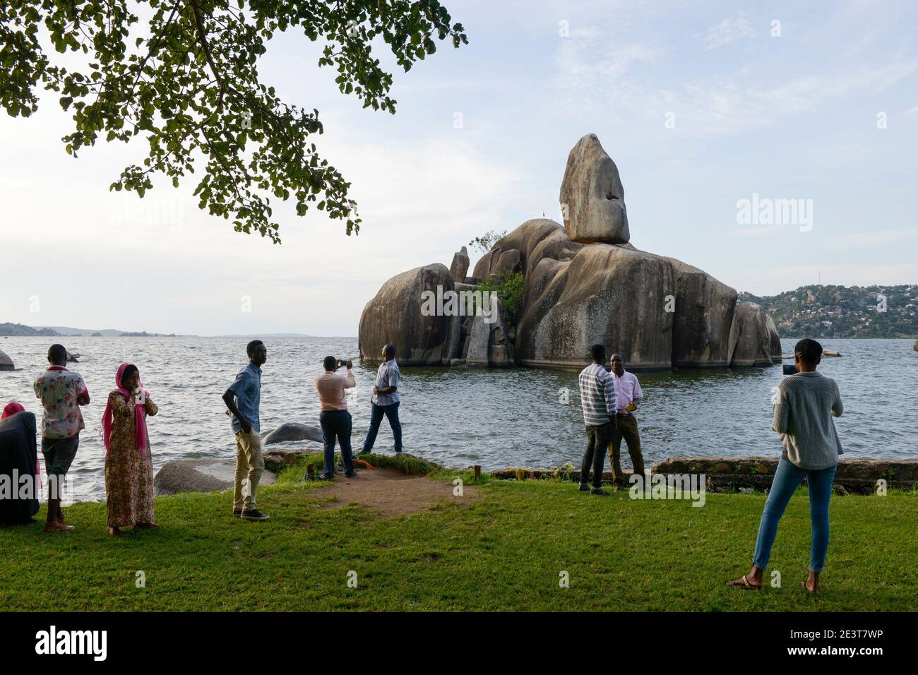 TANZANIA, Mwanza, Bismarck rock at Lake Victoria, named after the ...