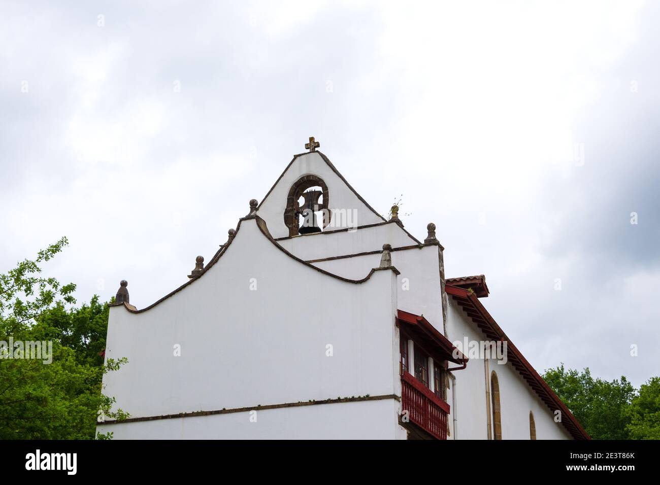 Notre Dame church of Halsou in French Basque country (Pyrenees ...