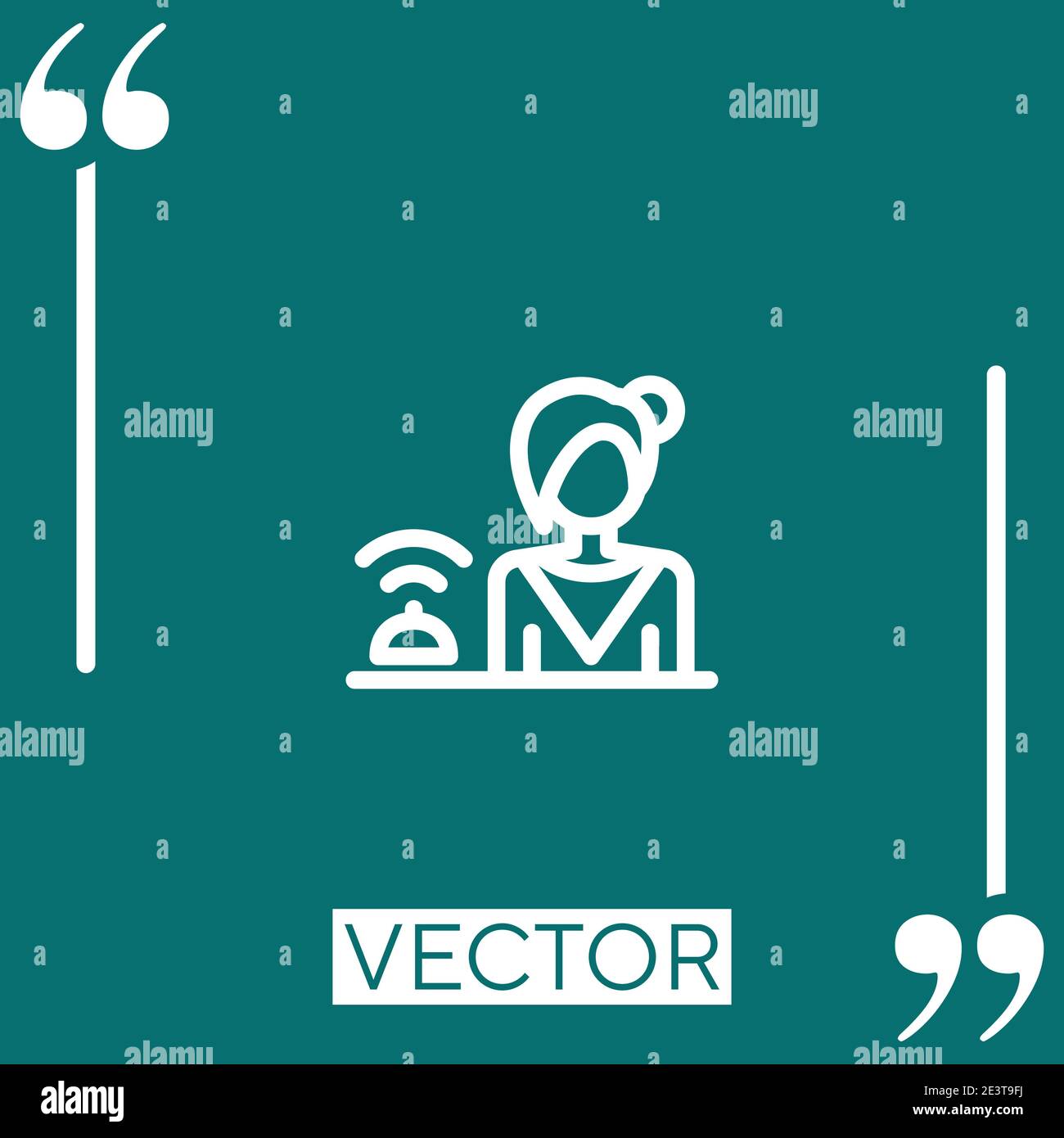 receptionist vector icon Linear icon. Editable stroke line Stock Vector