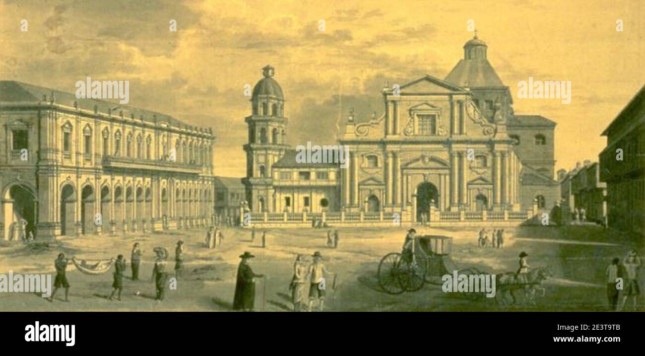 Manila Cathedral (1792) by Brambila. Stock Photo