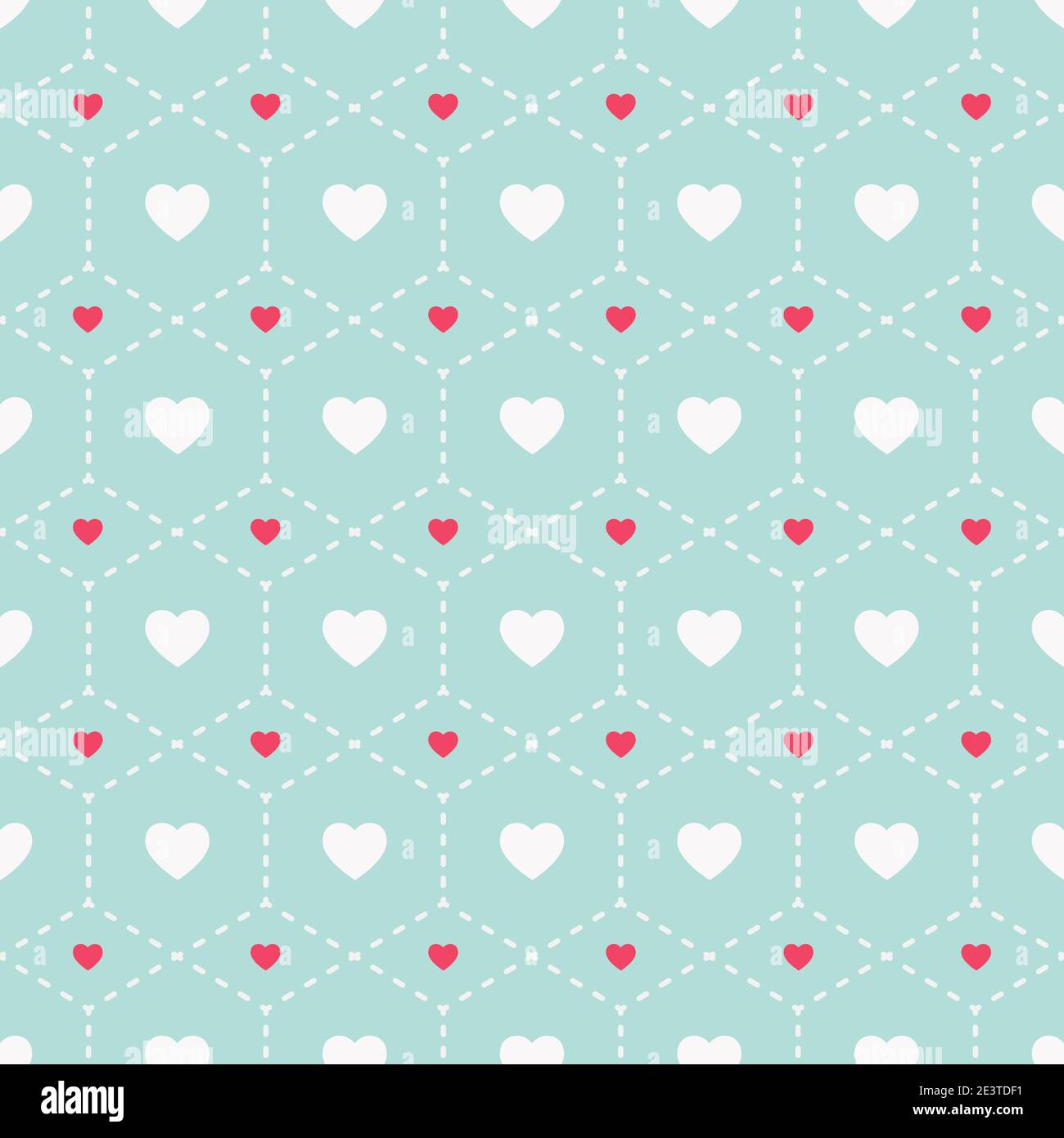 Seamless geometric pattern with hearts. Vintage background. Vector ...