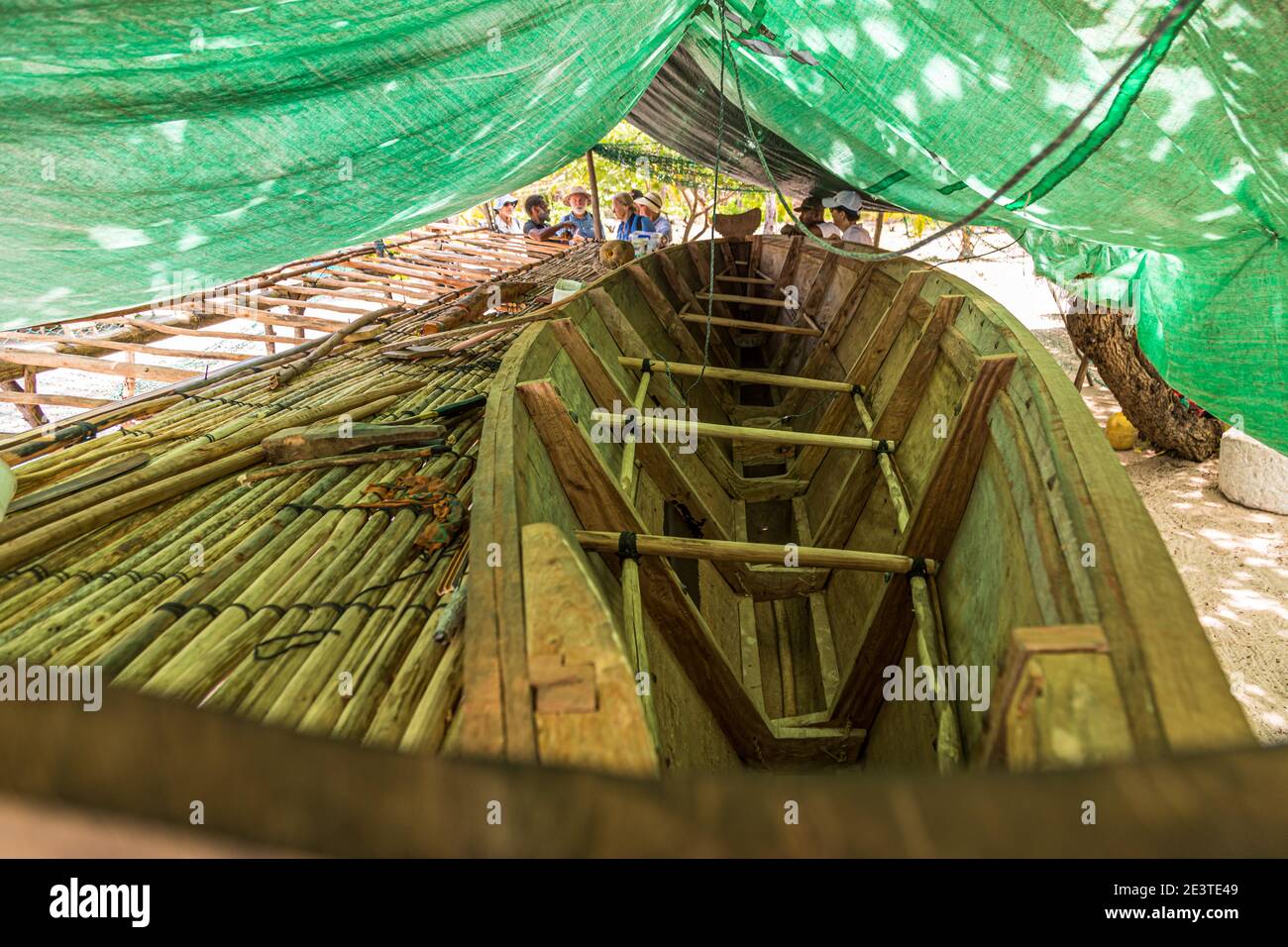Typical Proa from Papua New Guinea under construction Stock Photo