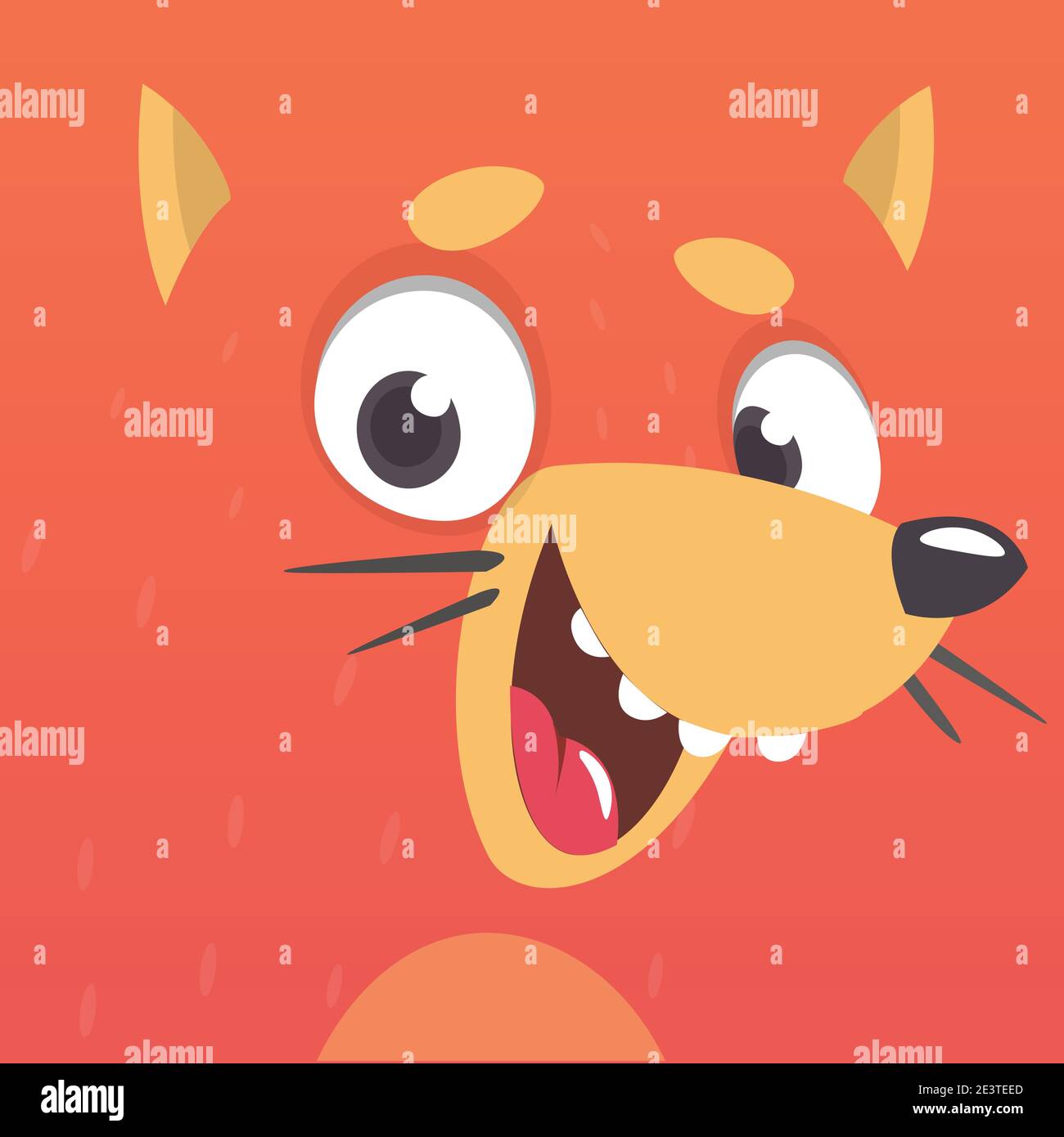 Cute funny fox face avatar. Vector illustration isolated Stock Vector