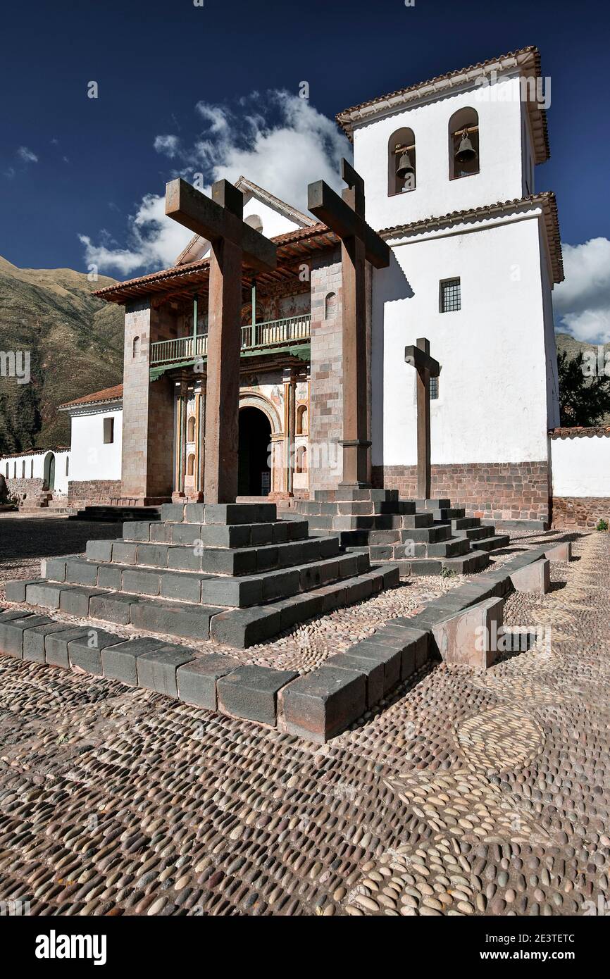 San Pedro Apostol de Andahuaylillas Church (St. Peter Apostle of Andahuaylillas), Andahuayilillas, Cusco, Peru Stock Photo