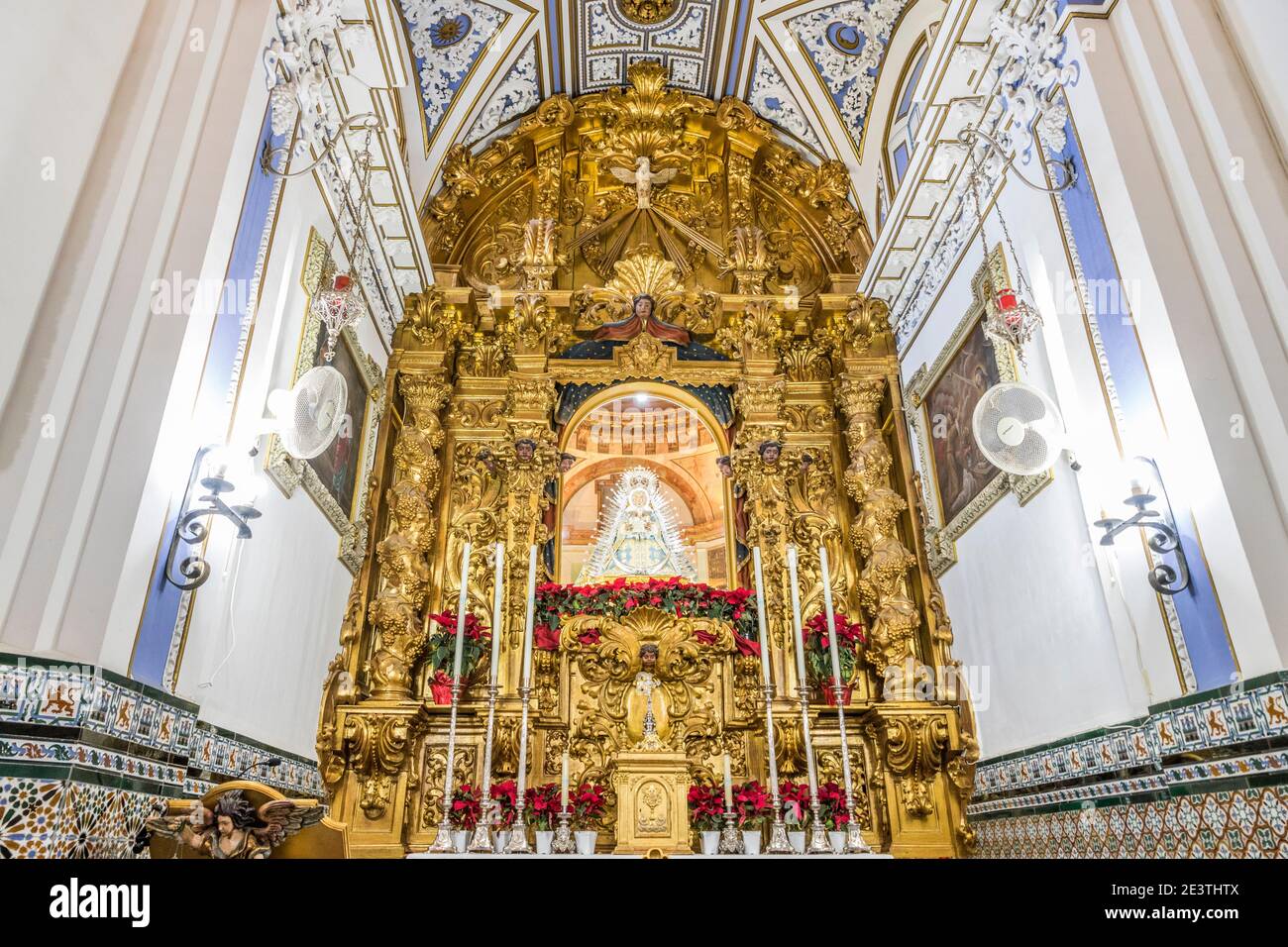 Lora del Rio, Spain. The Shrine of Setefilla, a Roman Catholic hermitage, home to a sculpture called the Virgen de Setefilla (Our Lady of Setefilla) Stock Photo