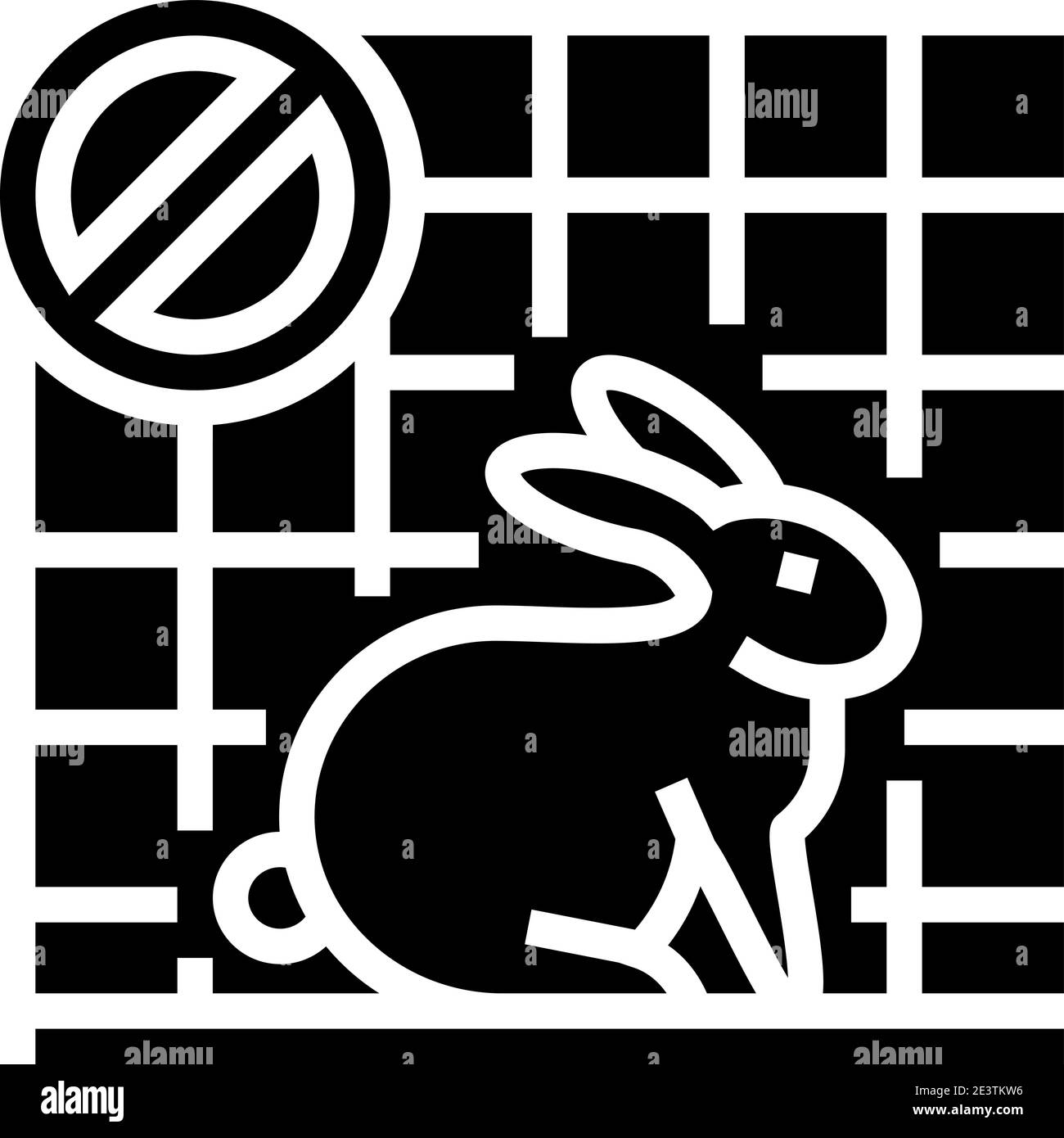 stop rabbit in cage glyph icon vector illustration Stock Vector Image ...